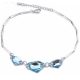 Bokalánc, magas minőségű, Swarovski kristállyal díszített, Aquamarine 