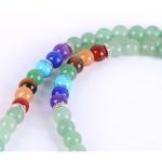 Féldrágaköves mala, bojt díszítéssel, zöld 