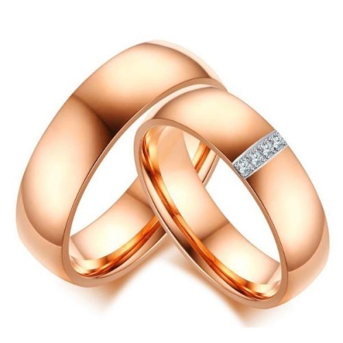Férfi karikagyűrű, nemesacél, arany színű, 12-es méret 