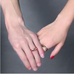 Női karikagyűrű, nemesacél, arany színű, 7 