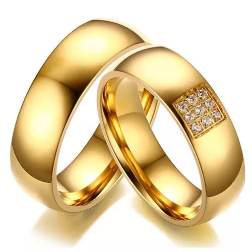 Férfi karikagyűrű nemesacélból, arany, 9