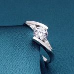 Női eljegyzési gyűrű, klasszikus, ezüst, 6