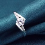 Női eljegyzési gyűrű, klasszikus, ezüst, 6