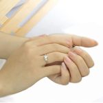 Női eljegyzési gyűrű, klasszikus, ezüst, 6