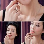 Női eljegyzési gyűrű, klasszikus, ezüst, 6