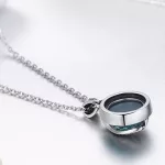 Ezüst nyaklánc életfa medállal, zöld