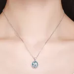 Ezüst nyaklánc életfa medállal, zöld