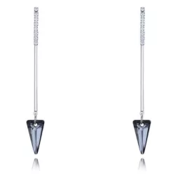   Háromszög fülbevaló Swarovski kristállyal díszített, sötétkék