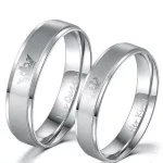 Férfi karikagyűrű, nemesacél, ezüstszínű, 12 