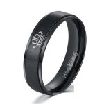 Férfi karikagyűrű, nemesacél, fekete, 13 