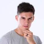Férfi karikagyűrű, nemesacél, fekete, 10 
