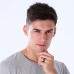 Férfi karikagyűrű, nemesacél, fekete, 11 