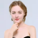 Női karikagyűrű, nemesacél, fekete, 7 