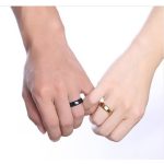 Férfi karikagyűrű, koronás, nemesacél, fekete, 13 