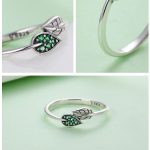 Ezüst gyűrű levél motívummal, 8