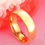 Férfi karikagyűrű, nemesacél, aranyszínű, 8 