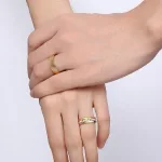 Férfi karikagyűrű, nemesacél, aranyszínű, 8 