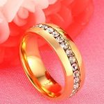 Női karikagyűrű, nemesacél, aranyszínű, 7 