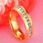 Női karikagyűrű, nemesacél, aranyszínű, 8 