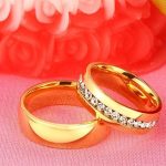 Női karikagyűrű, nemesacél, aranyszínű, 8 