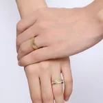 Női karikagyűrű, nemesacél, aranyszínű, 9 