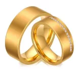 Női karikagyűrű, széles, nemesacél, arany színű, 9 