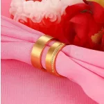 Női karikagyűrű, széles, nemesacél, arany színű, 9 