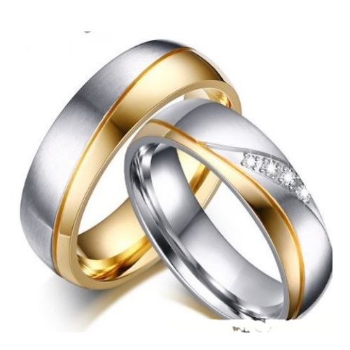 Férfi karikagyűrű, nemesacél, aranyszínű, 9-es méret 
