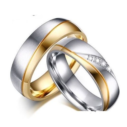Női karikagyűrű, nemesacél, aranyszínű, 10-es méret 