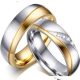 Női karikagyűrű, nemesacél, aranyszínű, 9-es méret 