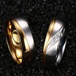 Női karikagyűrű, nemesacél, aranyszínű, 9 