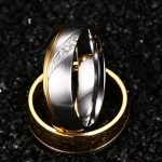 Női karikagyűrű, nemesacél, aranyszínű, 9 