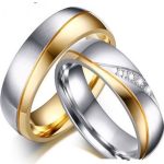 Női karikagyűrű, nemesacél, aranyszínű, 7 