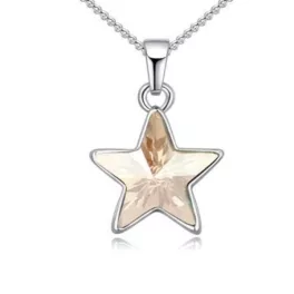   Nyaklánc csillag medállal, Swarovski kristállyal díszített, rózsaszín