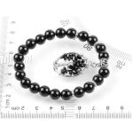 Fekete ónix karkötő életfa medállal 