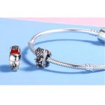 Ezüst elefánt charm cirkóniumkristállyal 