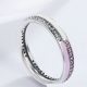 Strasszos ezüst gyűrű, pink, 8-as méret