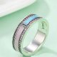 Strasszos ezüst gyűrű pink-kék, 6-os méret