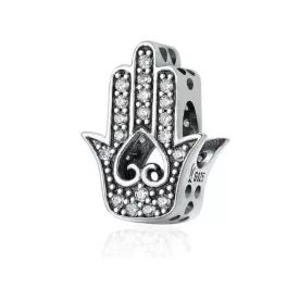 Ezüst Fatima keze charm cirkóniumkristállyal 