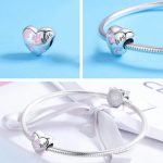 Ezüst charm, szív mancsokkal