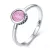 Ezüst gyűrű kristállyal, pink, 6