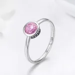 Ezüst gyűrű kristállyal, pink, 7