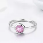 Ezüst gyűrű kristállyal, pink, 6