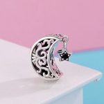 Ezüst Hold charm csillaggal 