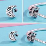 Ezüst Hold charm csillaggal 