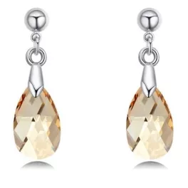   Csepp formájú fülbevaló Swarovski kristállyal díszített, barack