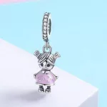 Ezüst kislány charm cirkóniumkristállyal 