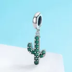 Ezüst kaktusz charm cirkóniumkristállyal 
