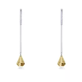   Hosszú, csüngő fülbevaló Swarovski kristállyal díszített, barack