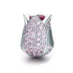 Ezüst charm, tulipán